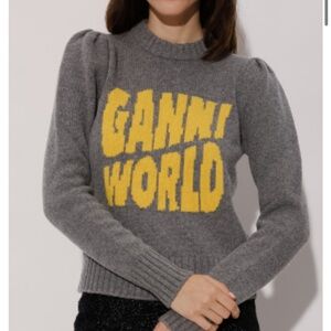Ganni World wool blend sweater
